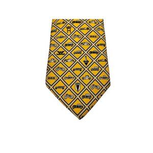 Audi Silk Neck Tie Yellow Cars Motorcycles Automobiles Diamond Made In Italy